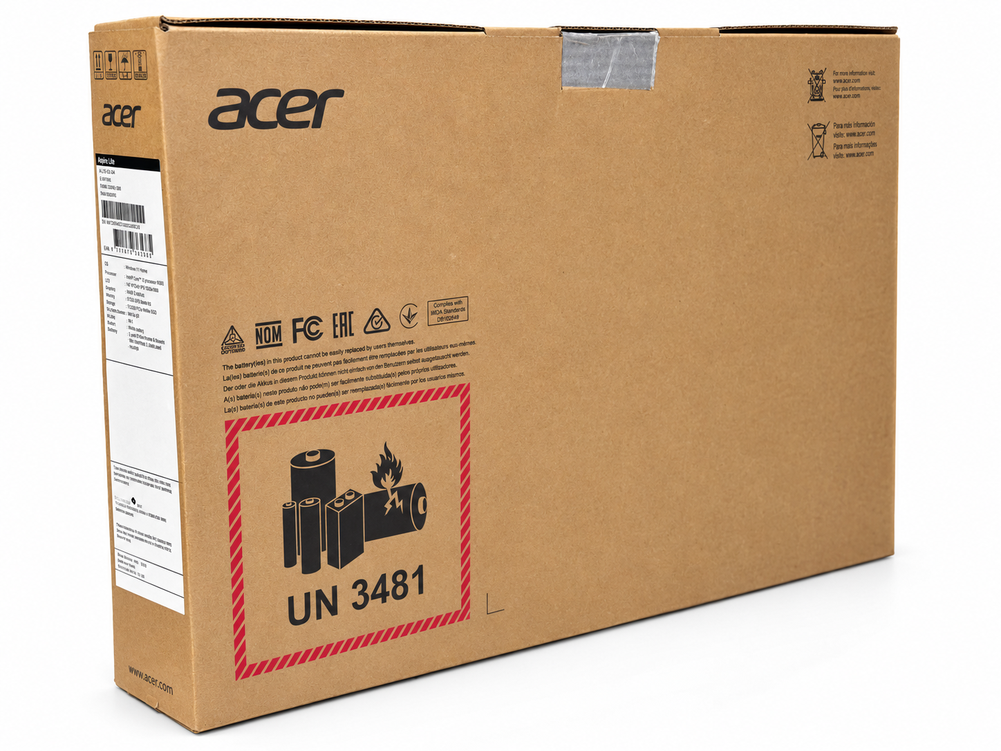 Laptop Acer Aspire Lite 14 AL14-32P-326A, Intel Core 3 N355, 8GB RAM, 512GB SSD, IPS 14”, Light Silver