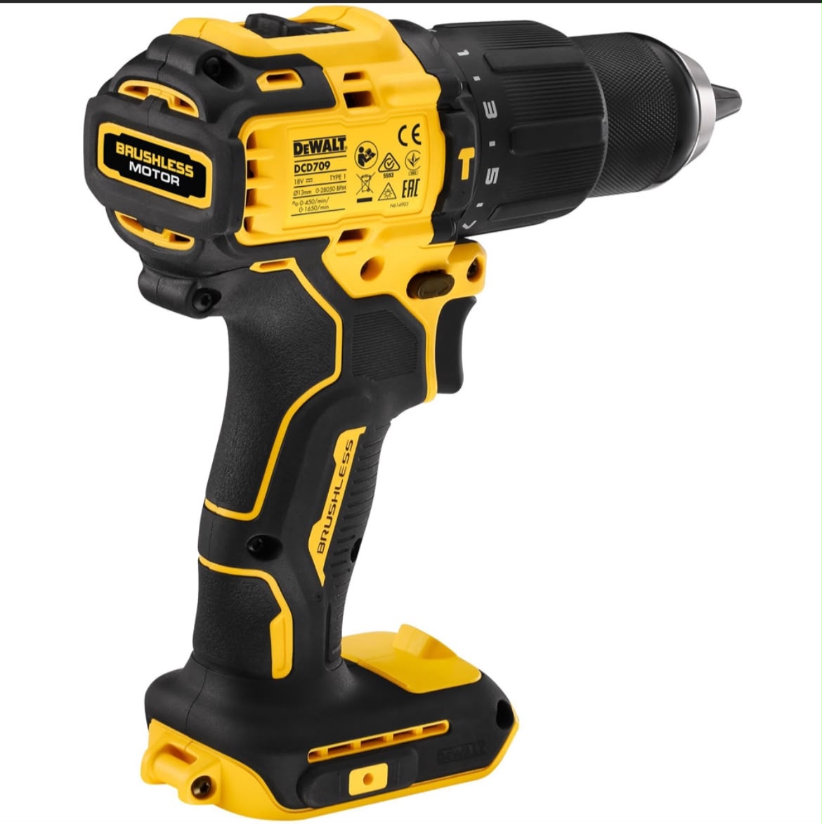 Mașină de Găurit și Înșurubat cu Percuție DeWALT DCD709M2T 18V XR Brushless – 2 x 4Ah – TSTAK | Ca Nouă