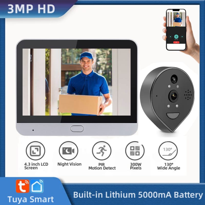 Sonerie Video Inteligentă BEXTGOO OB-2K1 – Wireless Video Doorbell, Cameră 2K