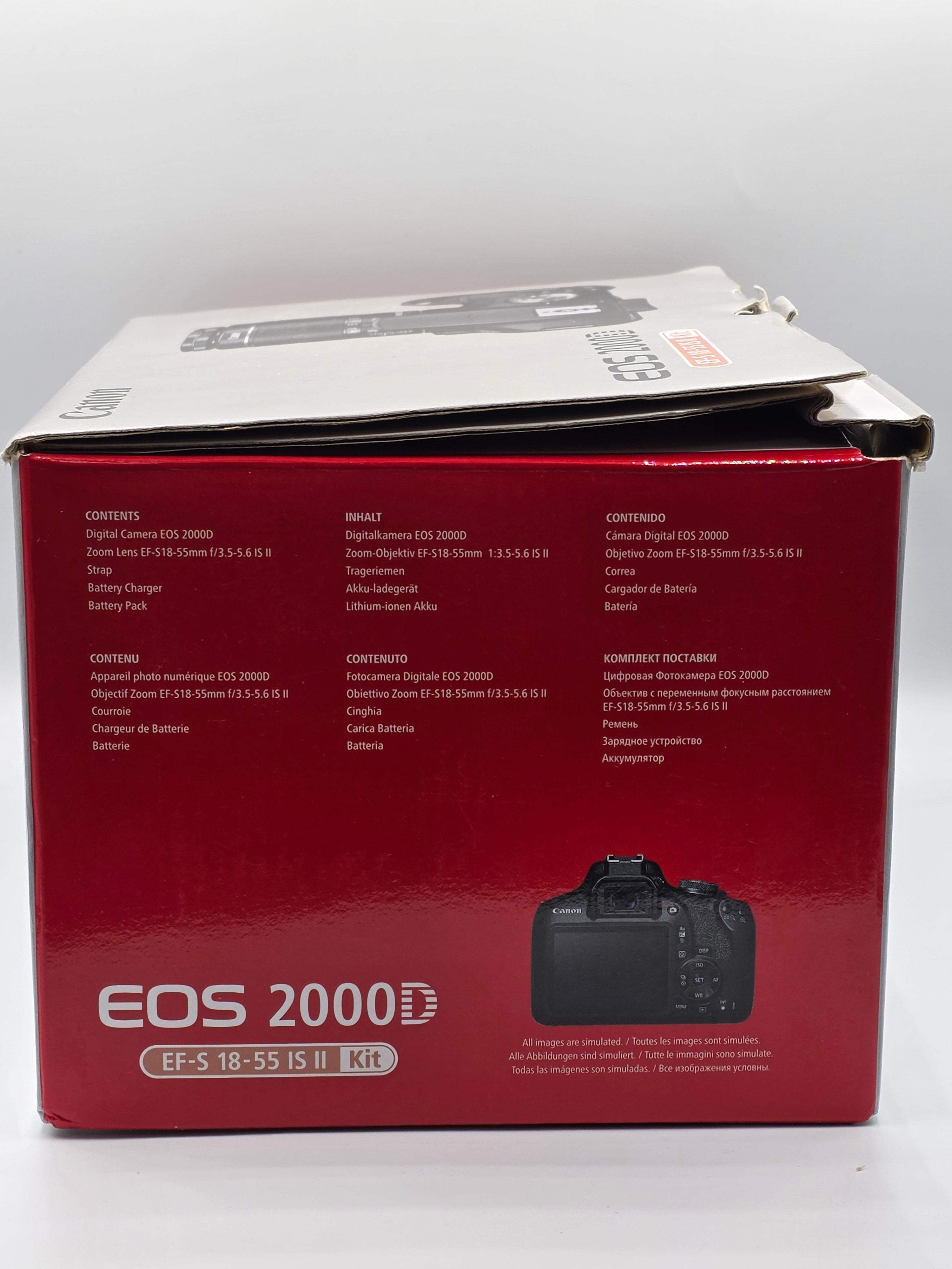 Kit cu camera foto Canon EOS 2000D si Obiectiv EF-S 18-55 IS II