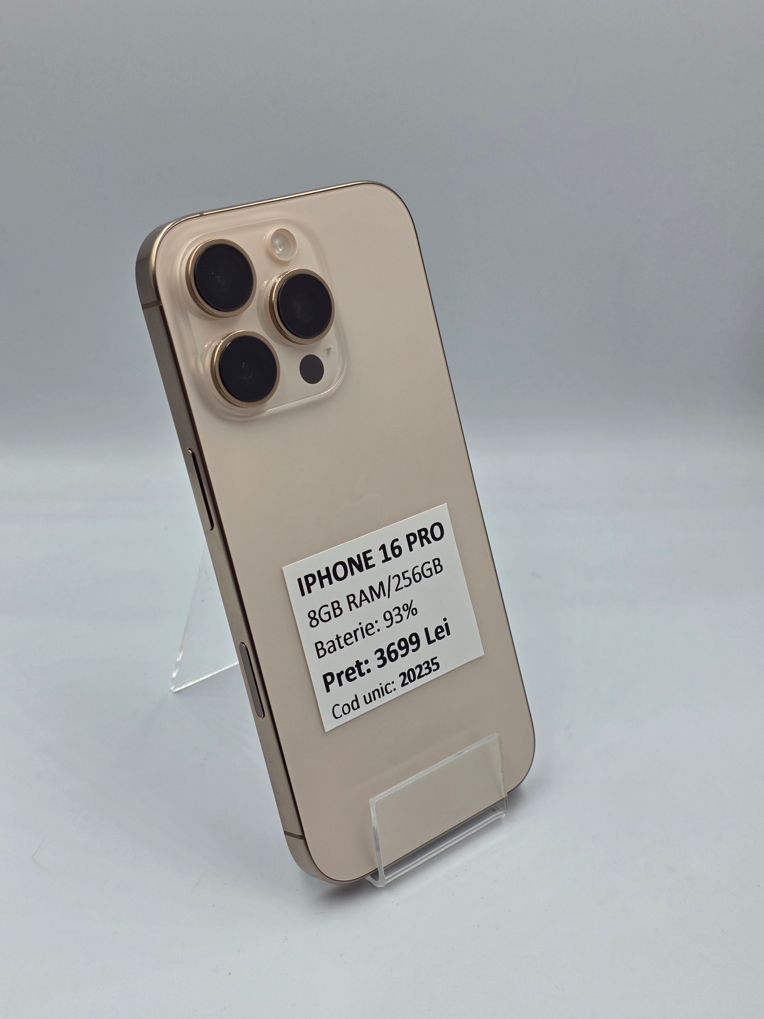Apple iPhone 16 Pro Gold Baterie 93%