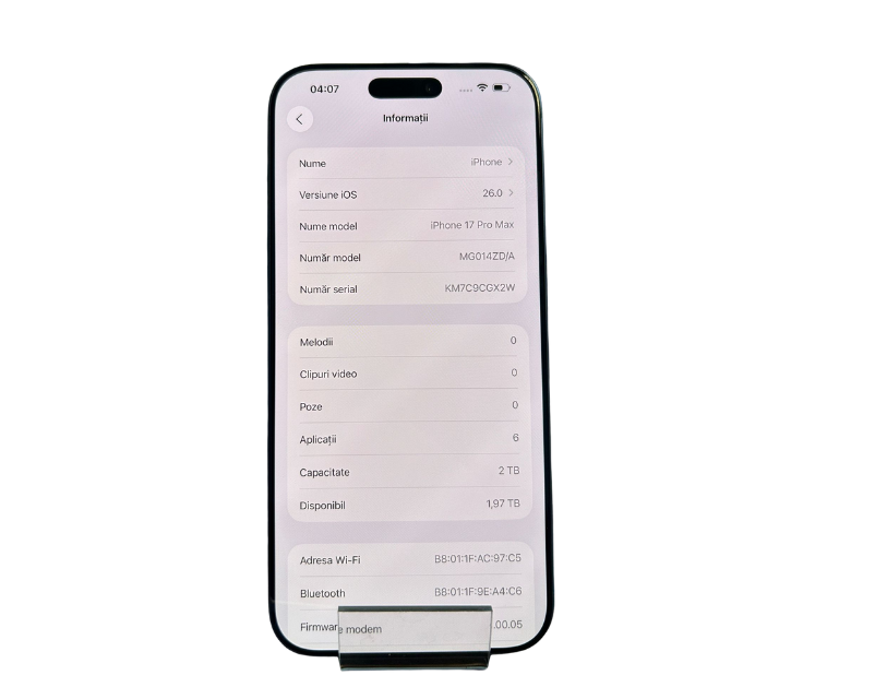 Apple iPhone 17 Pro Max, 2 TB, Deep Blue, Nou