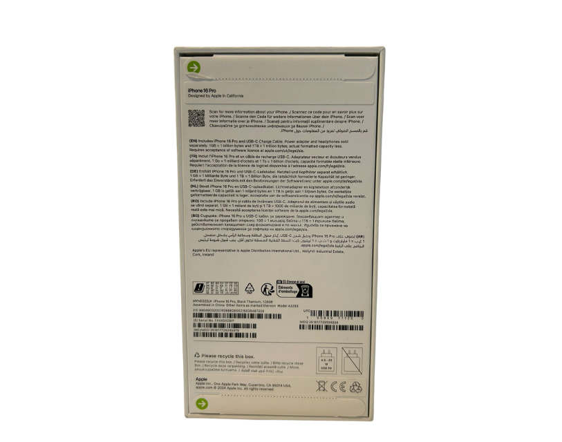 Telefon APPLE iPhone 16 Pro 5G, 128GB, Black Titanium, Sigilat
