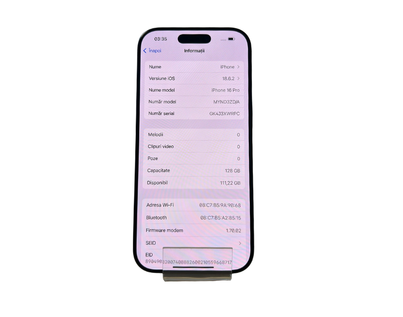 Telefon APPLE iPhone 16 Pro 5G, 128GB, Black Titanium