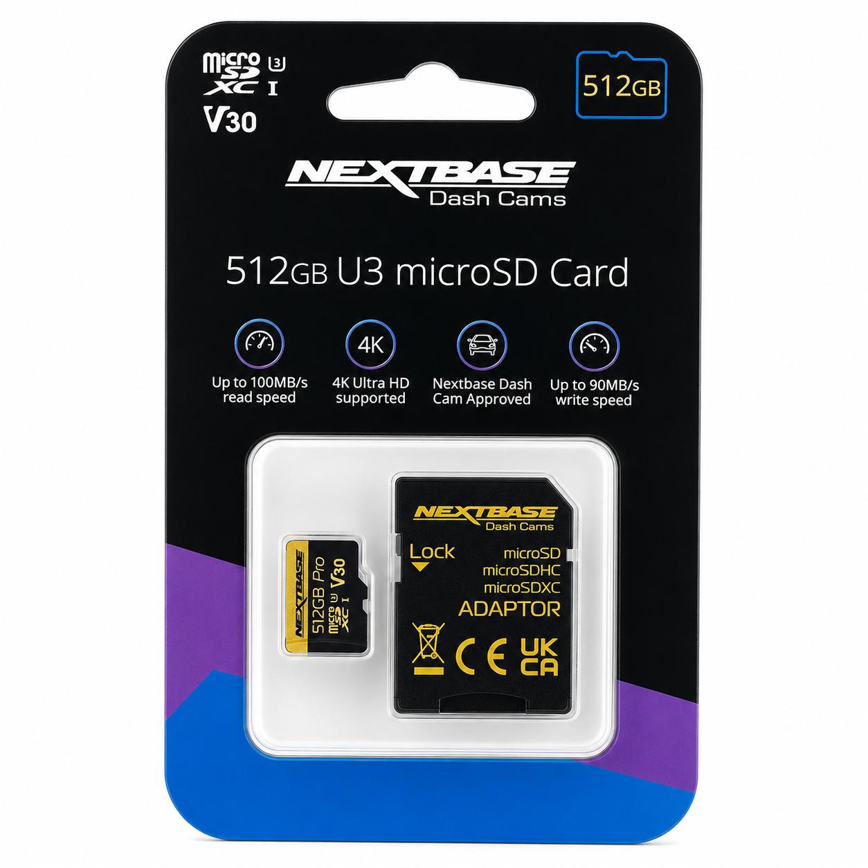Card MicroSD Nextbase 512GB U3 V30 – Ideal pentru Dash Cam, 4K Ultra HD