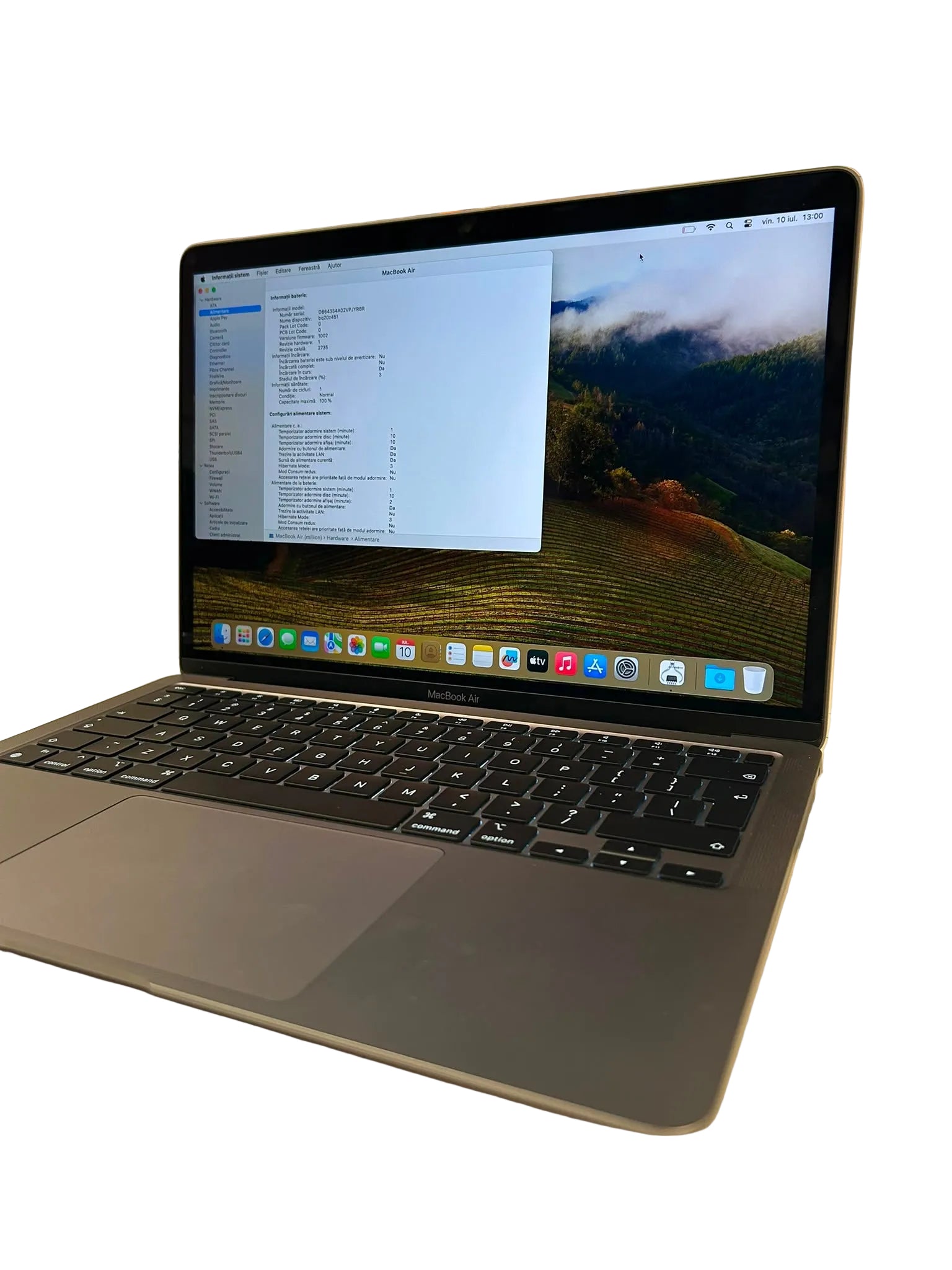 MacBook Air M1 2020 8GB RAM 256GB – Baterie 100%, 1 Ciclu, Garanție Extinsă 3 Ani