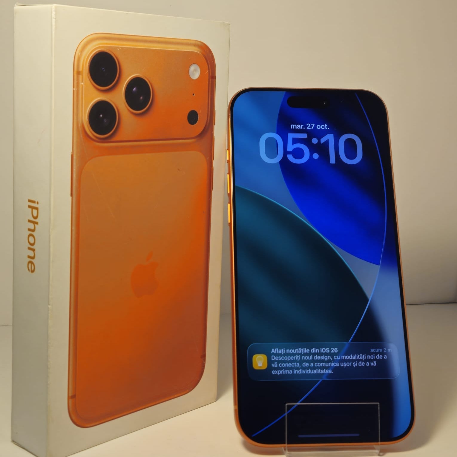 Apple iPhone 17 Pro Max – 256GB, Cosmic Orange (Portocaliu), Baterie 98%, 160 Cicluri