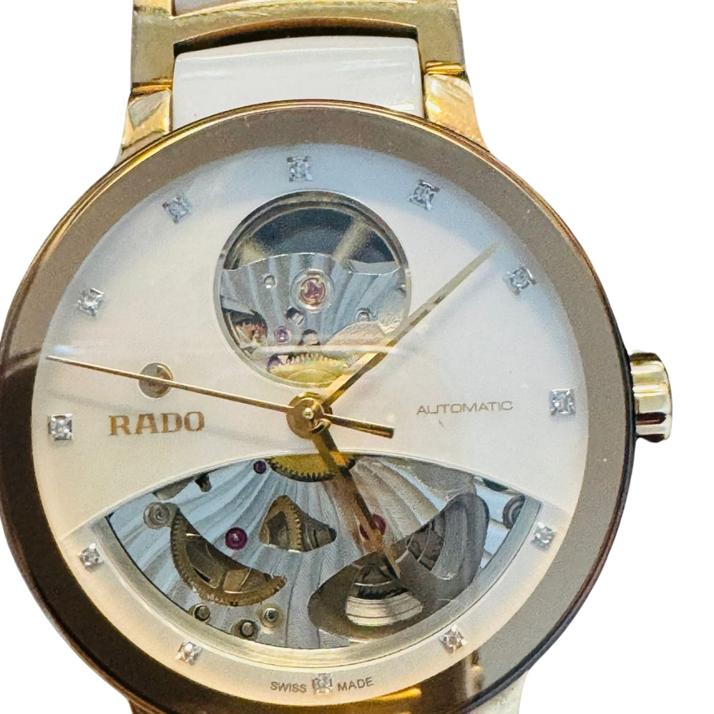Ceas Dama Rado Centrix Open Heart cu 7 Diamante, Automatic