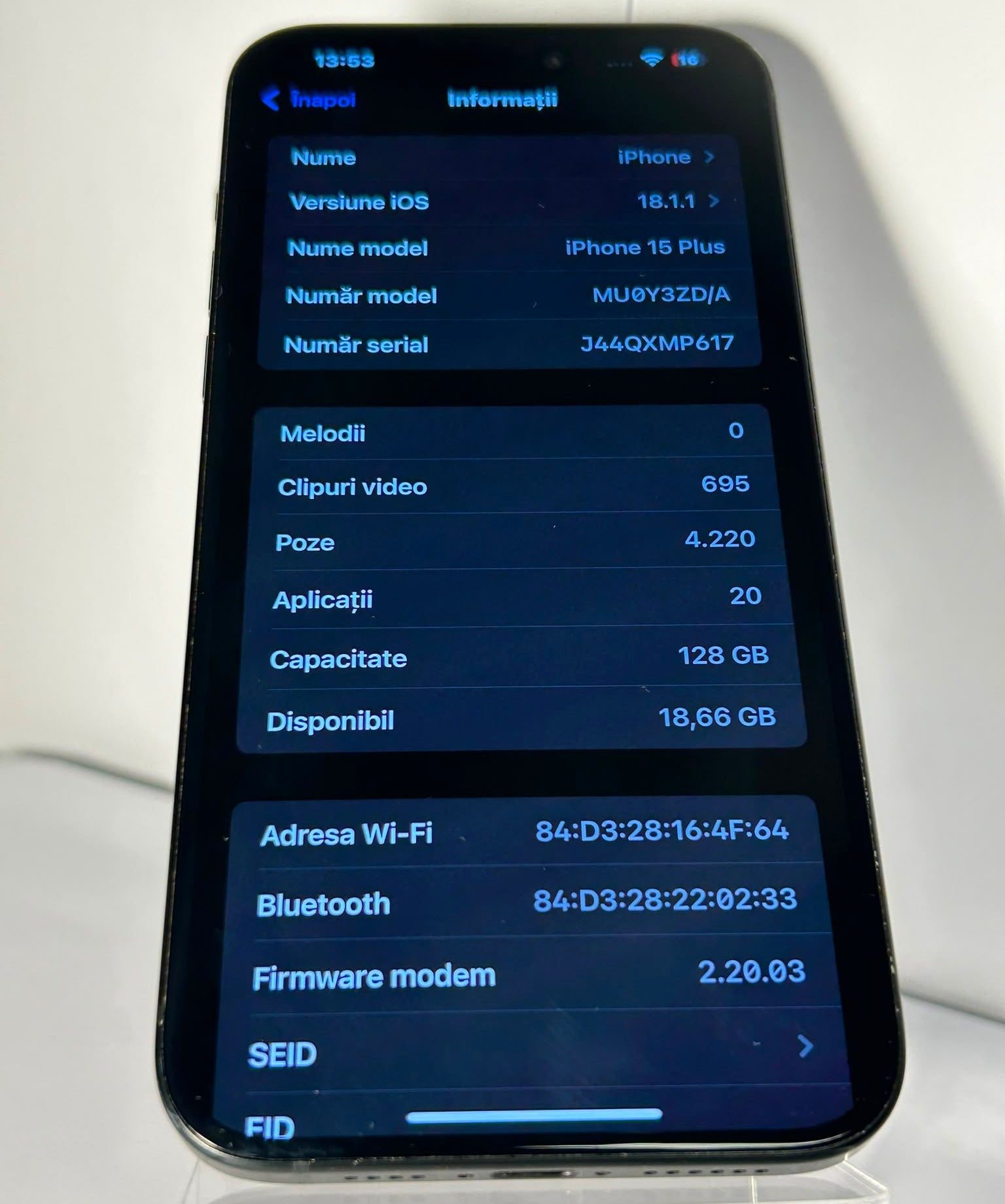 Apple iPhone 15 Plus 128GB Albastru | 5G