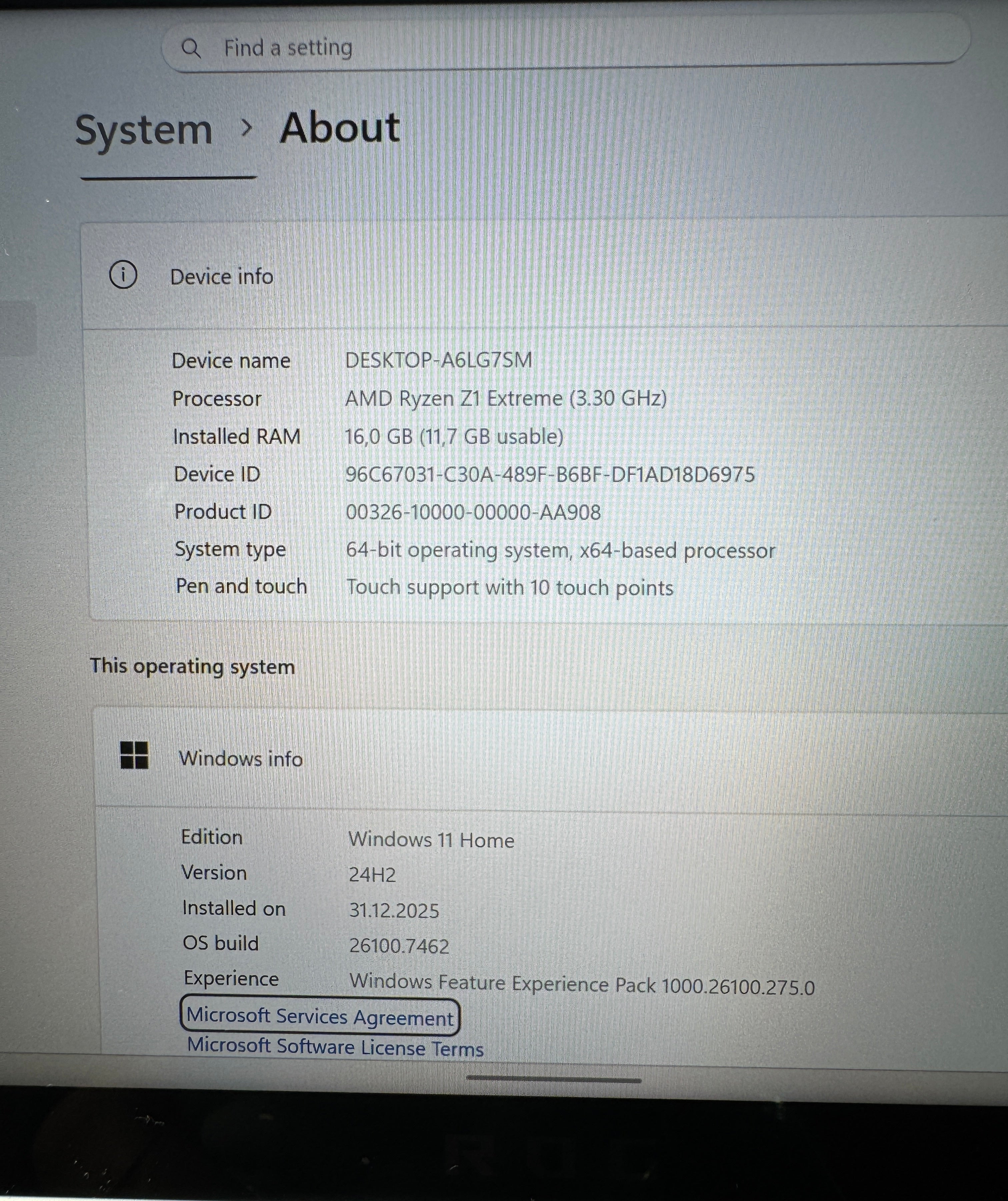 CONSOLA PORTABILA ASUS ROG ALLY RC71L