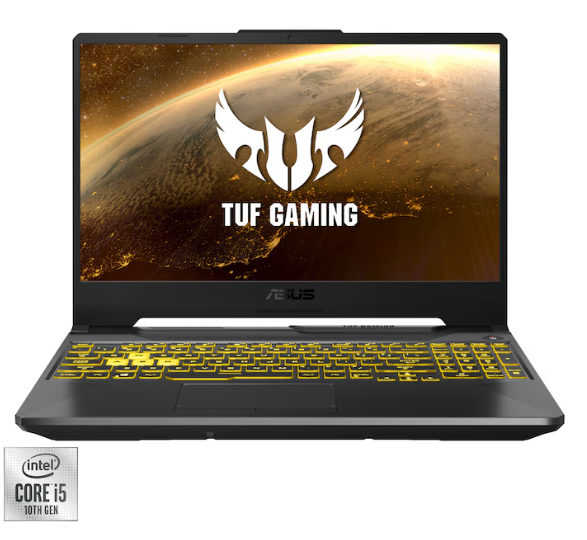 Laptop ASUS TUF F15 Gaming, Intel Core i5-10300H, GTX 1650 Ti, 8GB RAM, SSD 256GB, 144 Hz