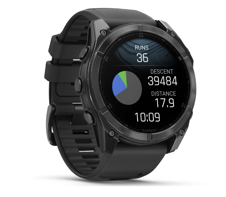 Smartwatch Garmin Fenix 8 AMOLED 51mm GPS Wi-Fi Android iOS Oțel Inoxidabil Slate Gray cu Curea Silicon Neagră