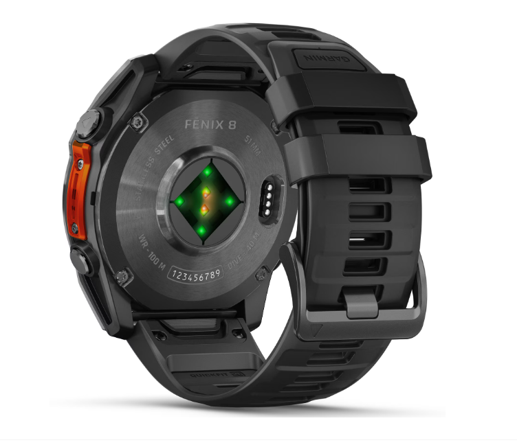 Smartwatch Garmin Fenix 8 AMOLED 51mm GPS Wi-Fi Android iOS Oțel Inoxidabil Slate Gray cu Curea Silicon Neagră