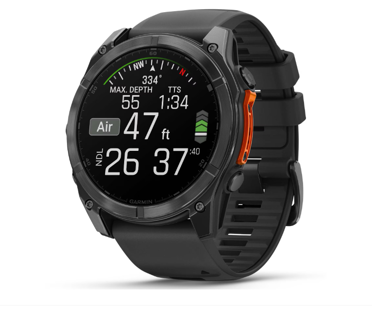 Smartwatch Garmin Fenix 8 AMOLED 51mm GPS Wi-Fi Android iOS Oțel Inoxidabil Slate Gray cu Curea Silicon Neagră