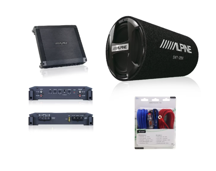 Subwoofer Auto Alpine SWT-12S4 12" + Amplificator Alpine BBX-T600 – Pachet Audio Auto Complet