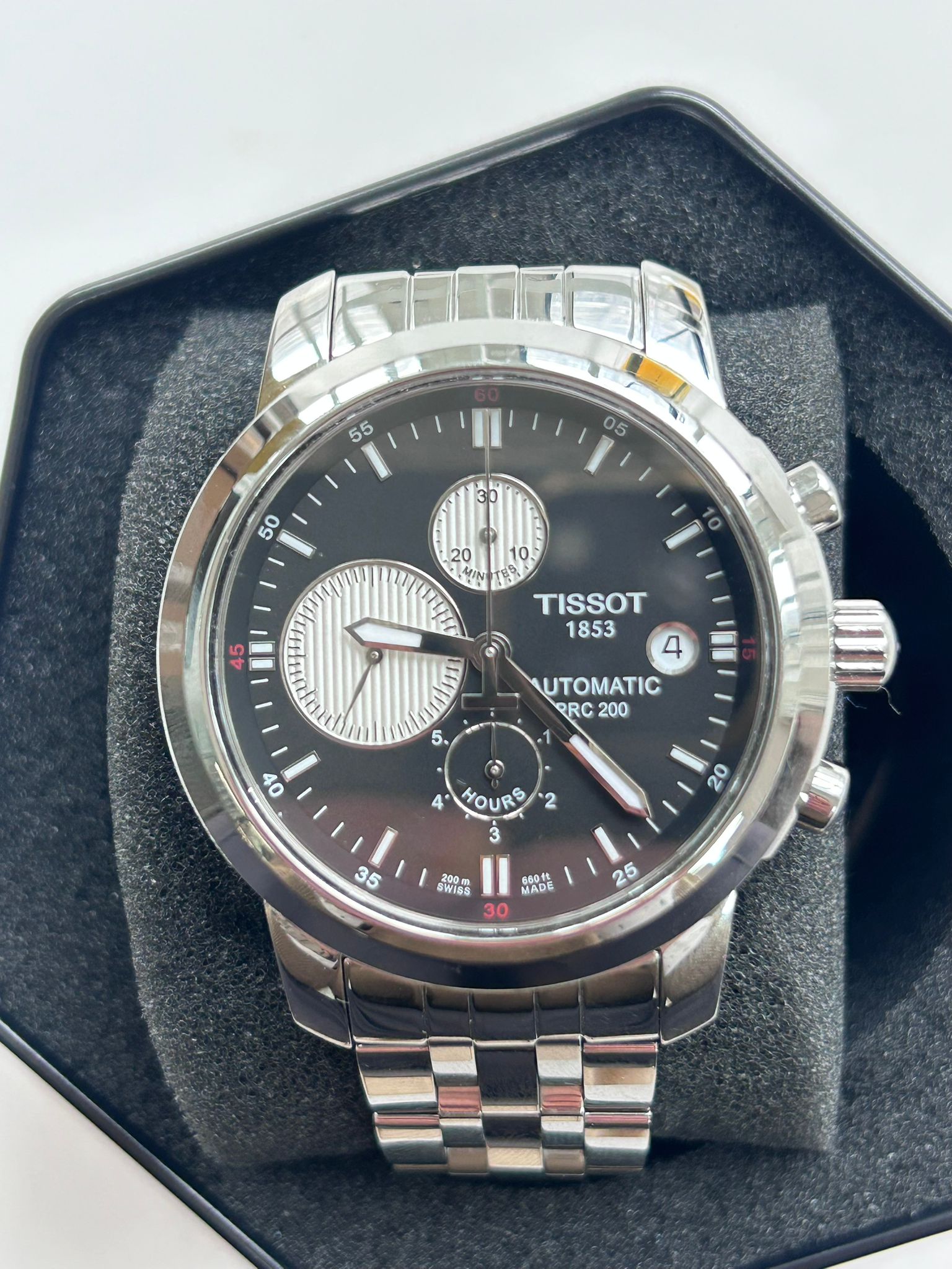 Tissot 1853 Automatic PRC 200 Chronograph – Ceas Elvețian Sport de Lux, Rezistent 200M