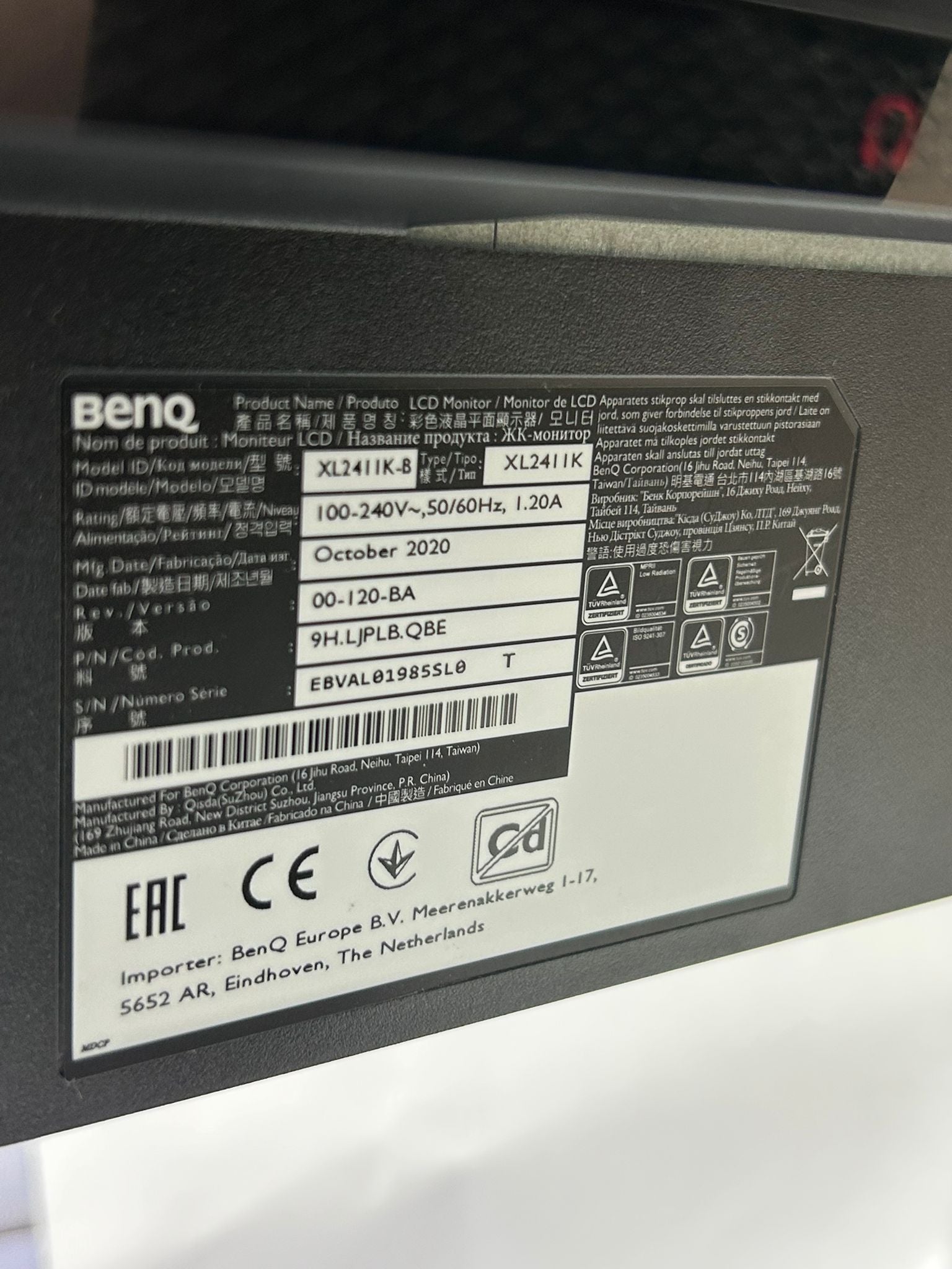 Monitor Gaming BenQ Zowie XL2411K 24” Full HD 144Hz – Performanță eSports la Preț Excelent