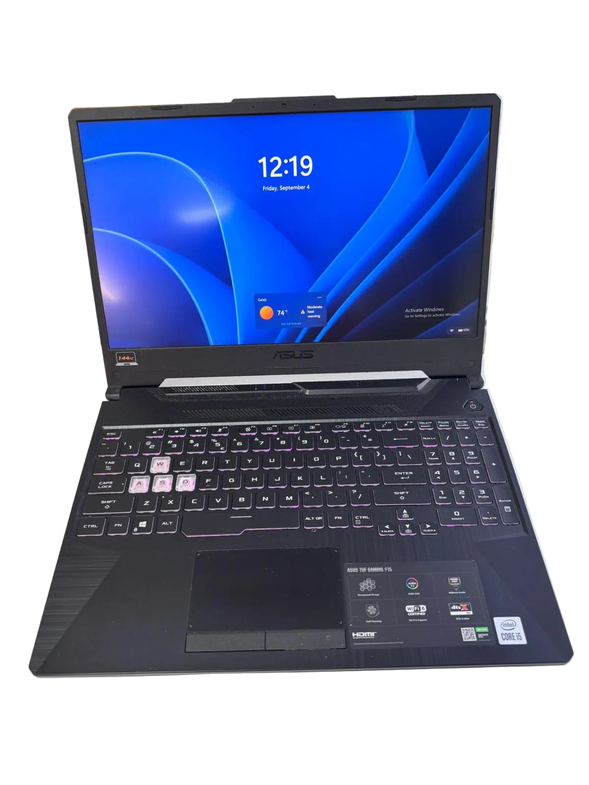 Laptop ASUS TUF F15 Gaming, Intel Core i5-10300H, GTX 1650 Ti, 8GB RAM, SSD 256GB, 144 Hz