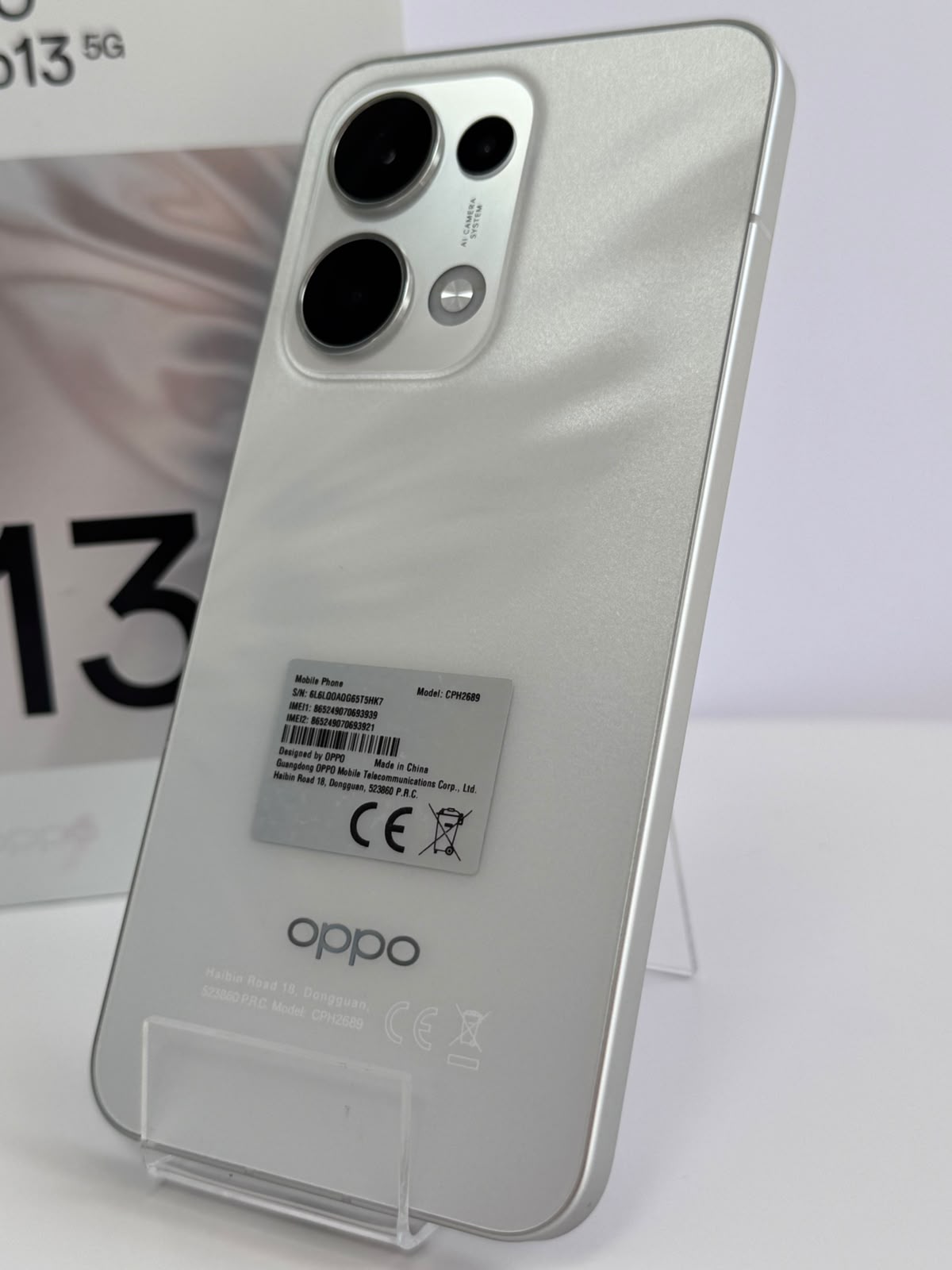 Telefon OPPO Reno13 5G, 256GB, 8GB RAM, Dual SIM, Plume White