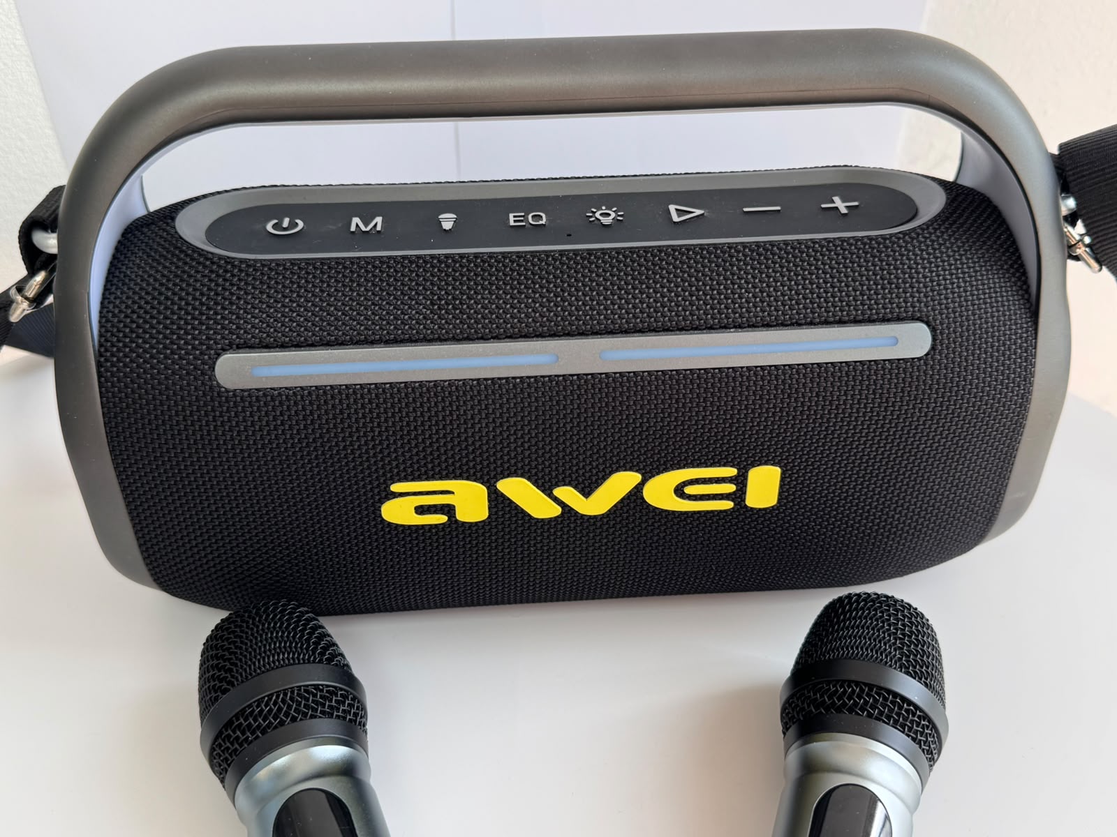 Boxă Portabilă AWEI KT18, Bluetooth, Karaoke, 2 Microfoane Wireless