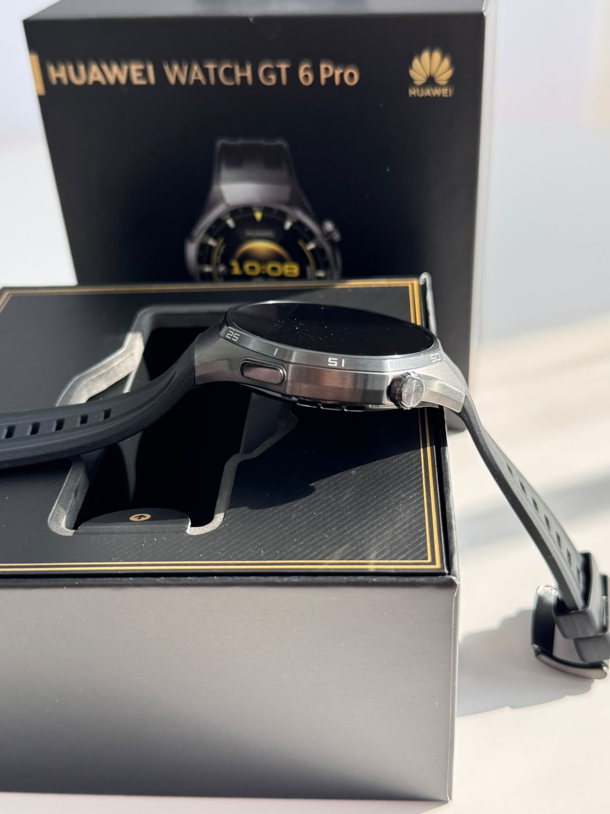 Smartwatch HUAWEI Watch GT 6 Pro, 46mm, GPS, Android/iOS, Black Fluoroelastomer Strap