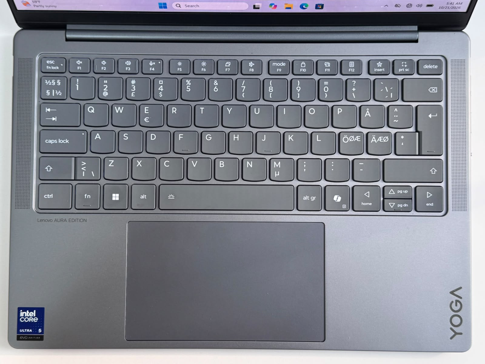 Laptop Lenovo Yoga Aura Edition, 14”, OLED, Intel Core Ultra 5 226V, 16GB RAM, 1TB SSD, Grey