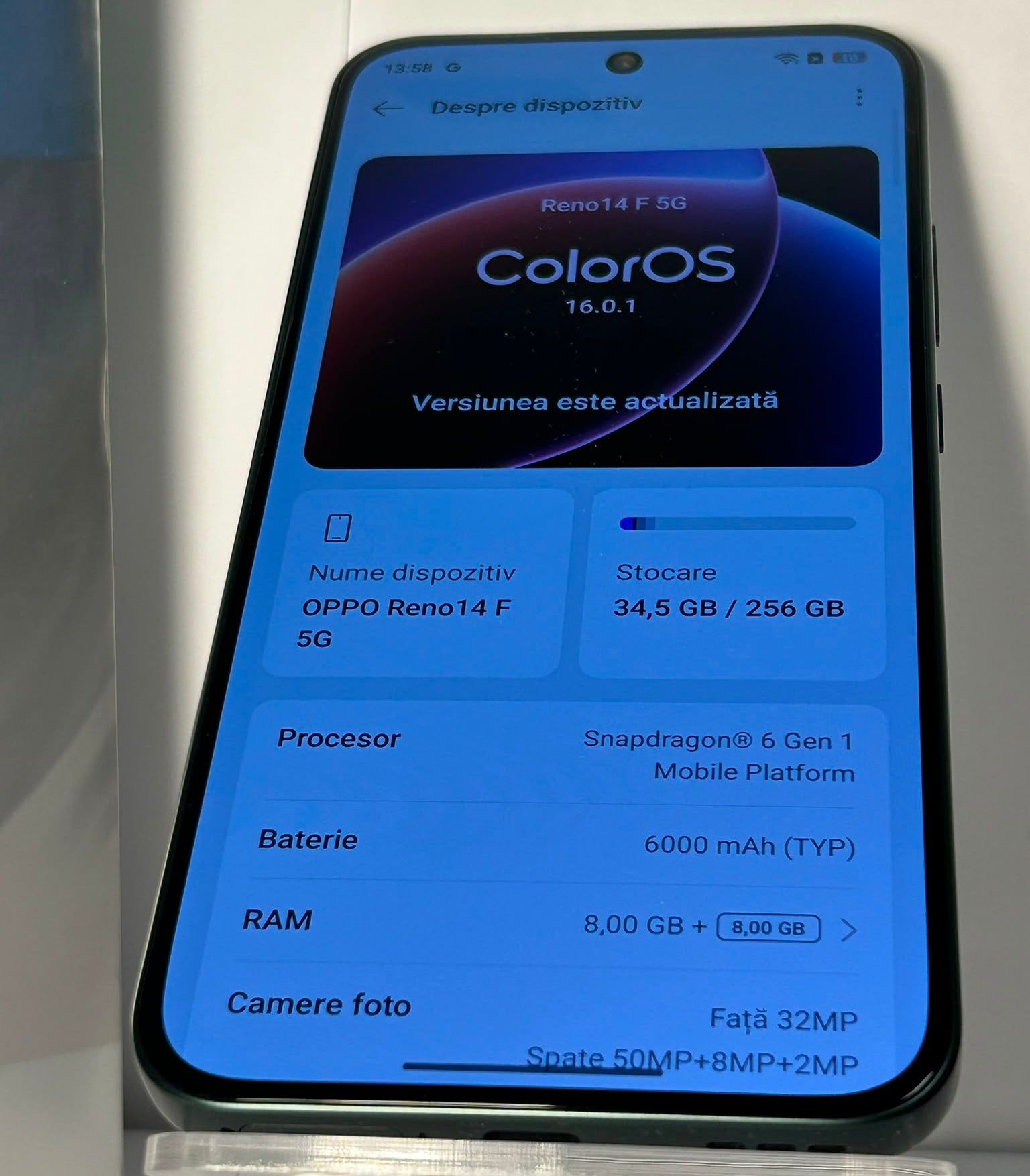 OPPO Reno14 F 5G Verde 256GB 8GB RAM | Full Box | Ca Nou | Dual SIM