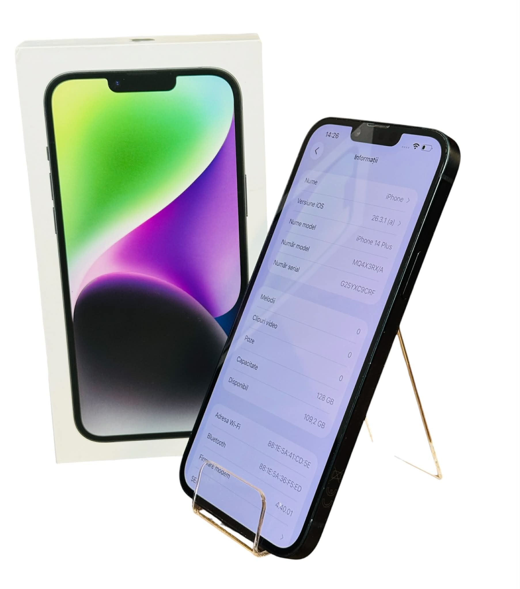 iPhone 14 Plus 128GB | Baterie 84% | Cutie & Cablu original | Preț Avantajos