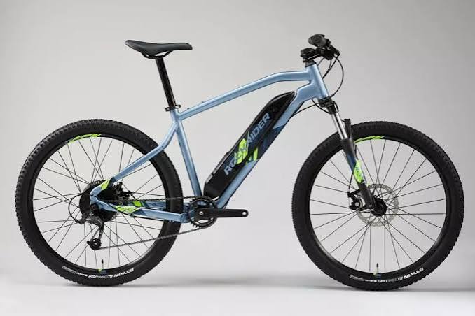 Bicicleta Electrica Rockrider eST 100 albastra