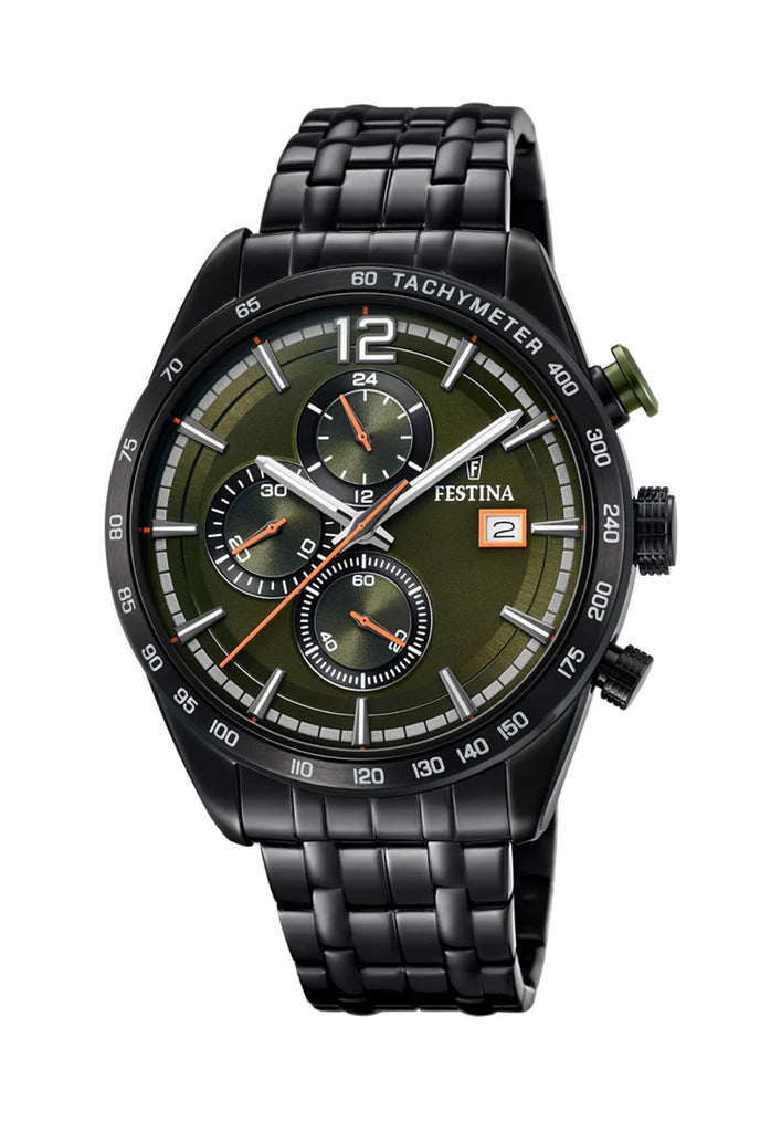Ceas Festina F20344 Tachymeter Cronograf Bărbați – Negru |